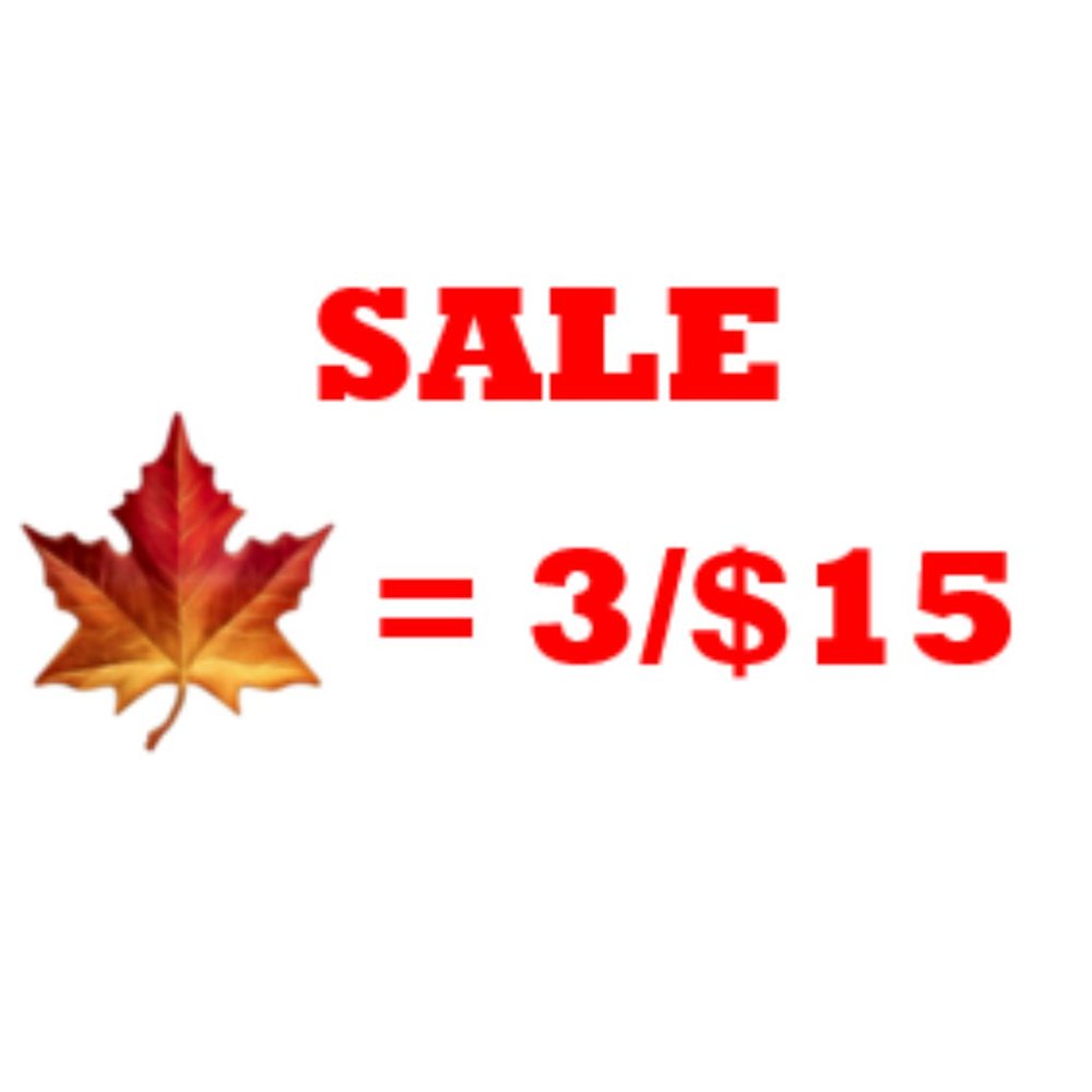 3 leaf items = $15